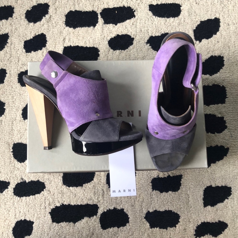 Marni suede platform heels